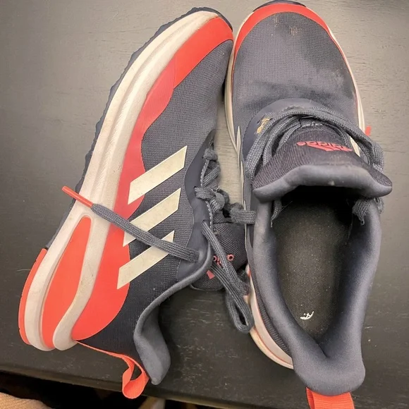 Adidas Girls' Fortarun Lace Running Shoes (Shadow Navy/White/Acid Red)